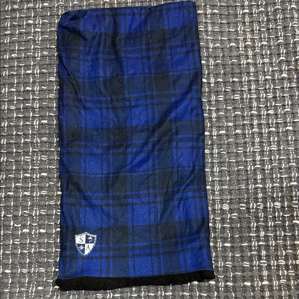 Blue and Black Plaid Men's Scarf